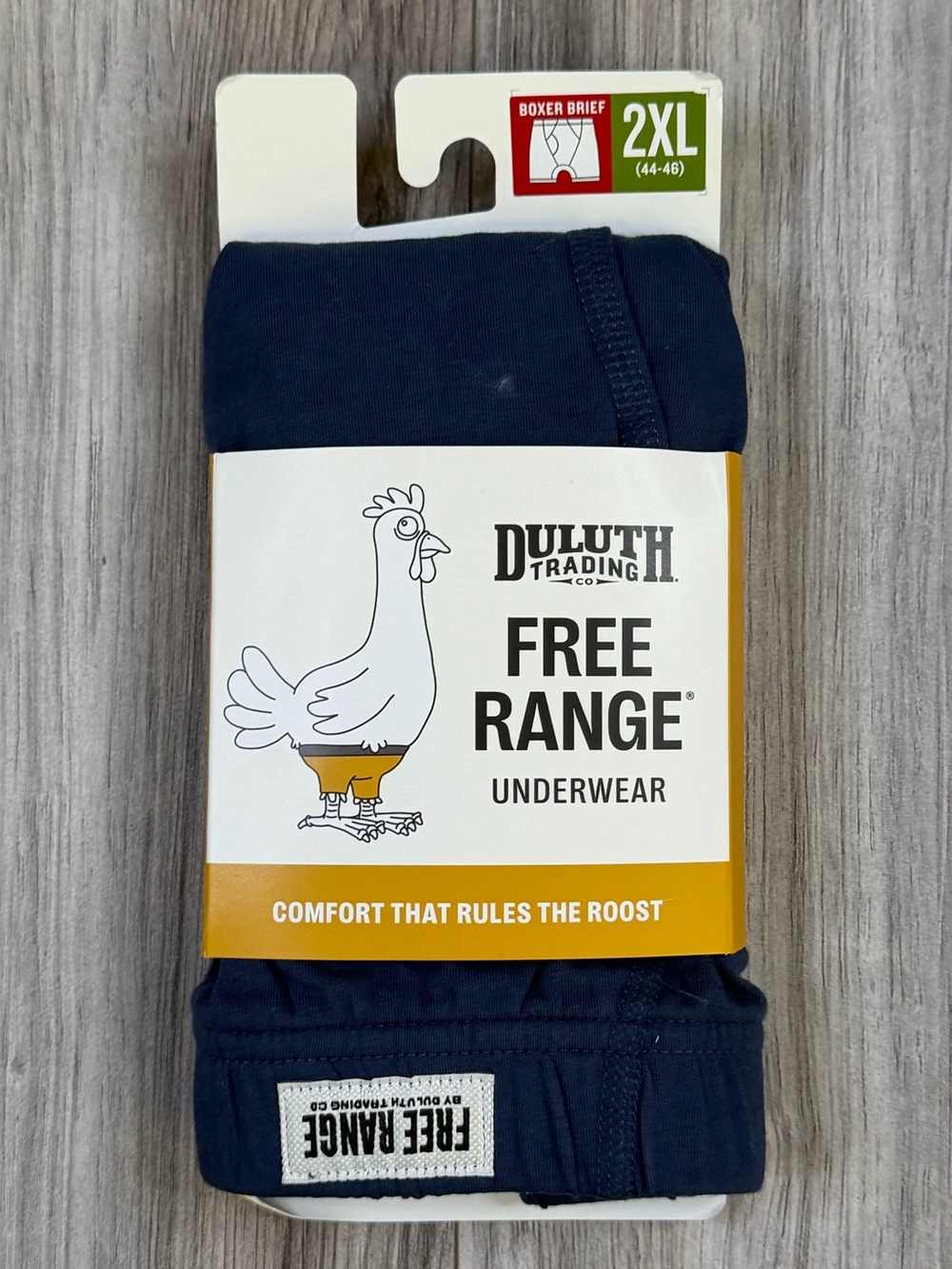 Duluth Trading Free Range Organic Cotton Boxer Briefs Navy Mens 2XL 44-46 NEW